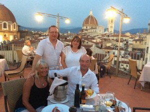 Roof top terrace at hotel baglioni, Birthday meal